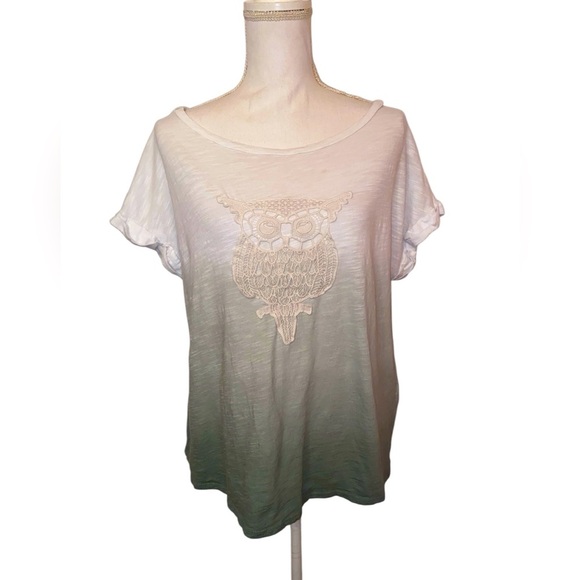 Cato Brand Est. 1946 Women’s Pullover Ombré Top w/ Embroidered Owl SZ LG - Picture 1 of 6